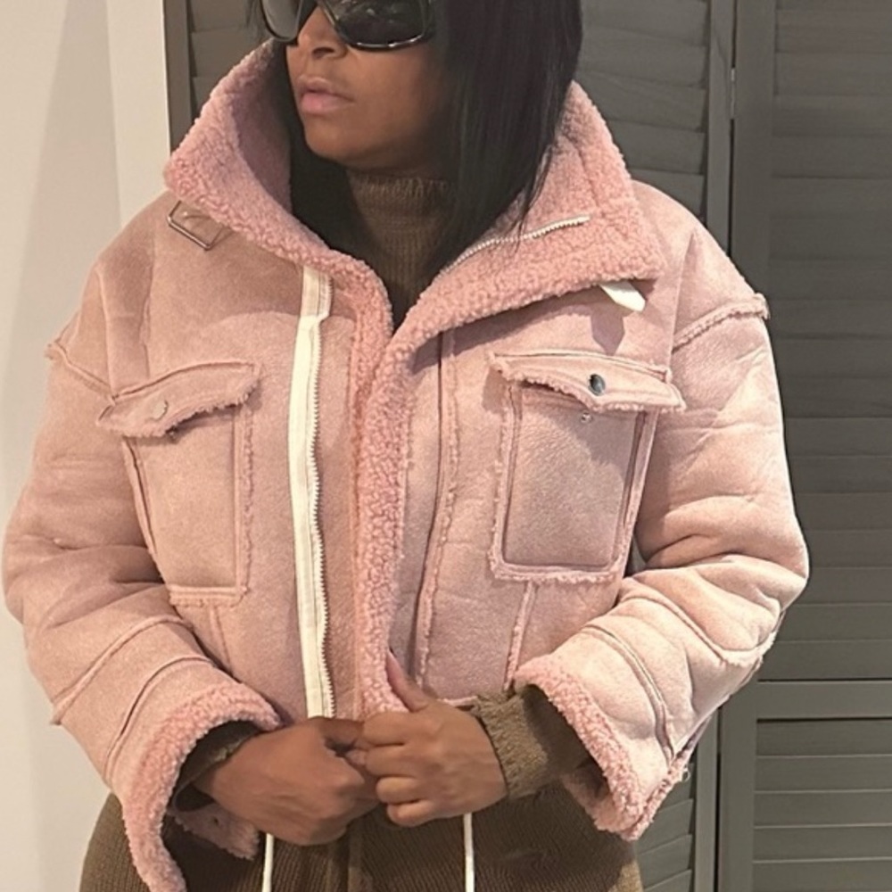Misty Pink Faux Shearling